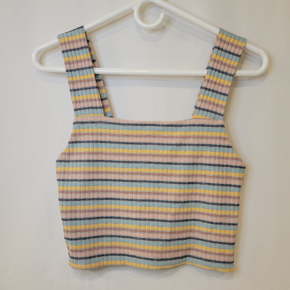 American Eagle Multicolor Striped Crop Top